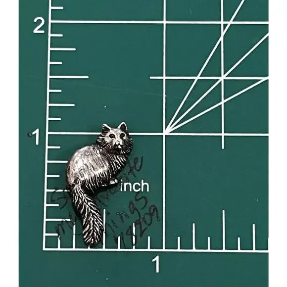 James Avery Retired Sterling Silver VINTAGE Fluffy Cat Charm - Picture 3 of 3